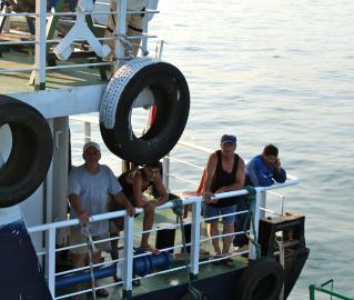 Crew of the water barge