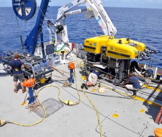 Our operations team prepares Hercules and Argus for another dive.