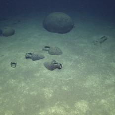 Amphora and large pithos at the debris field