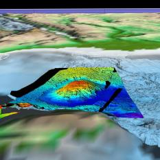 View of Eratosthenes Seamount and the eastern Mediterranean Sea from the north.