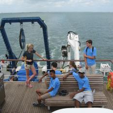 Taking a break on deck