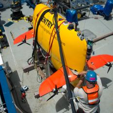 AUV Sentry on deck