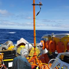 A hydrophone array on deck