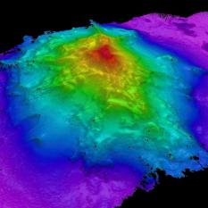 A 3D image of Seamount A, which we had to map before diving