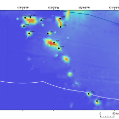 Map of NA134 dive locations