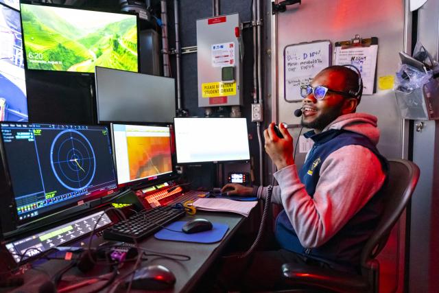 Elias Adediran in Nautilus Control Van