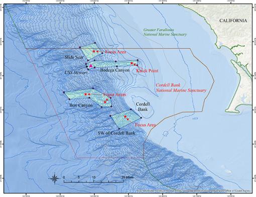 Map of dive targets