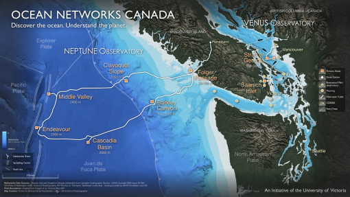 Ocean Networks Canada NEPTUNE observatory map