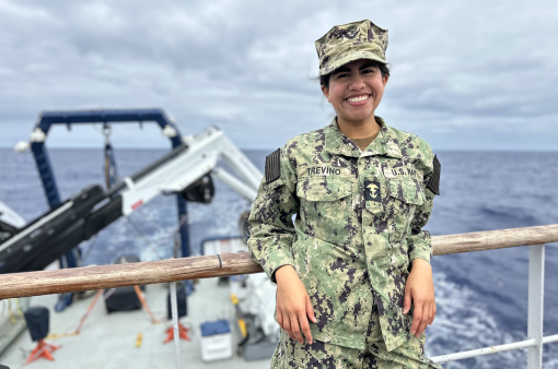 Seafloor Mapping Intern Vicky Trevino Brings the U.S. Naval Academy to E/V Nautilus 